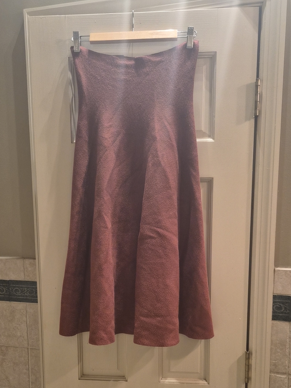 Classic A-Line Midi Skirt in Burnt Sienna